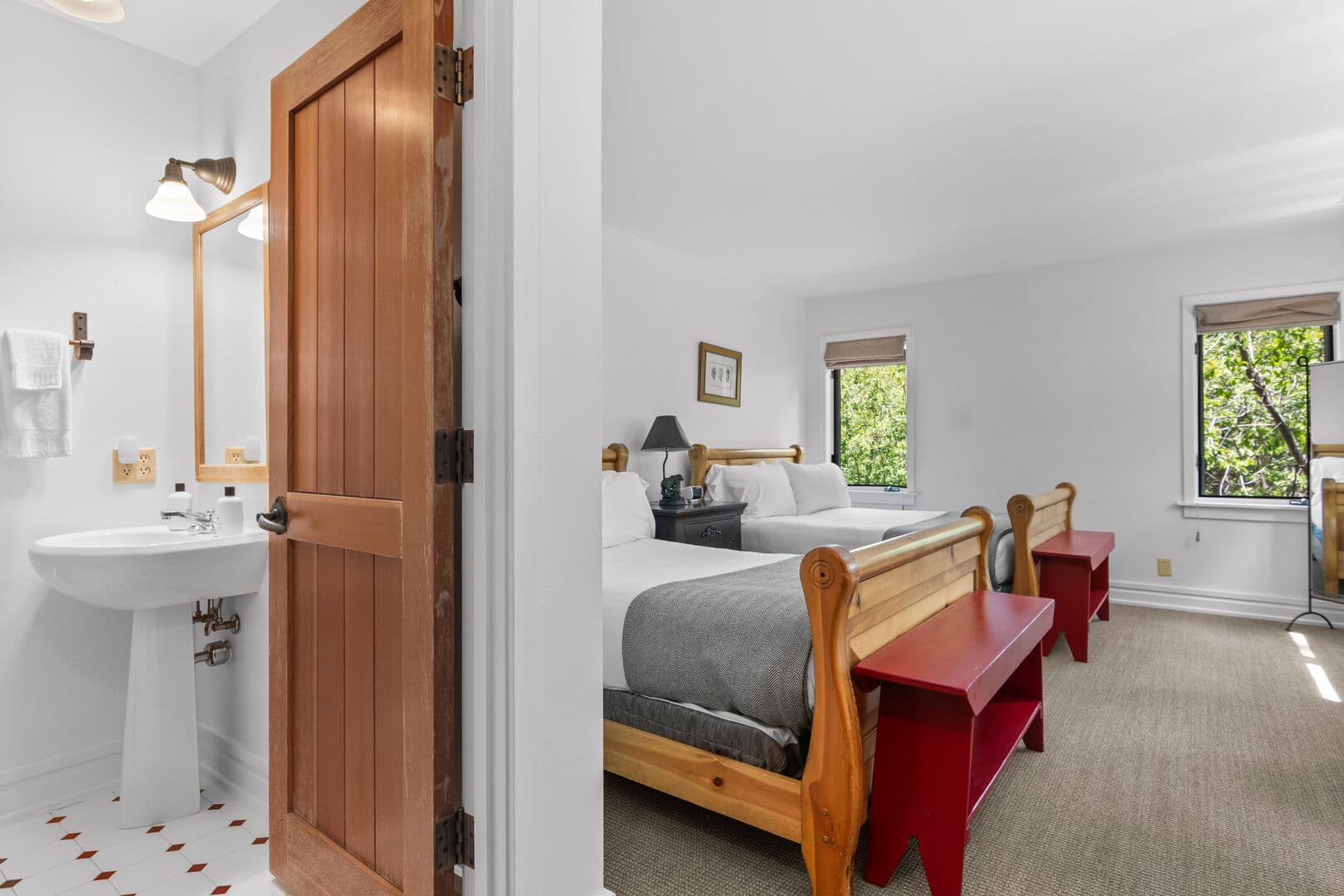 2 Double Beds w/ Ensuite 3/4 Bath- Lower Level