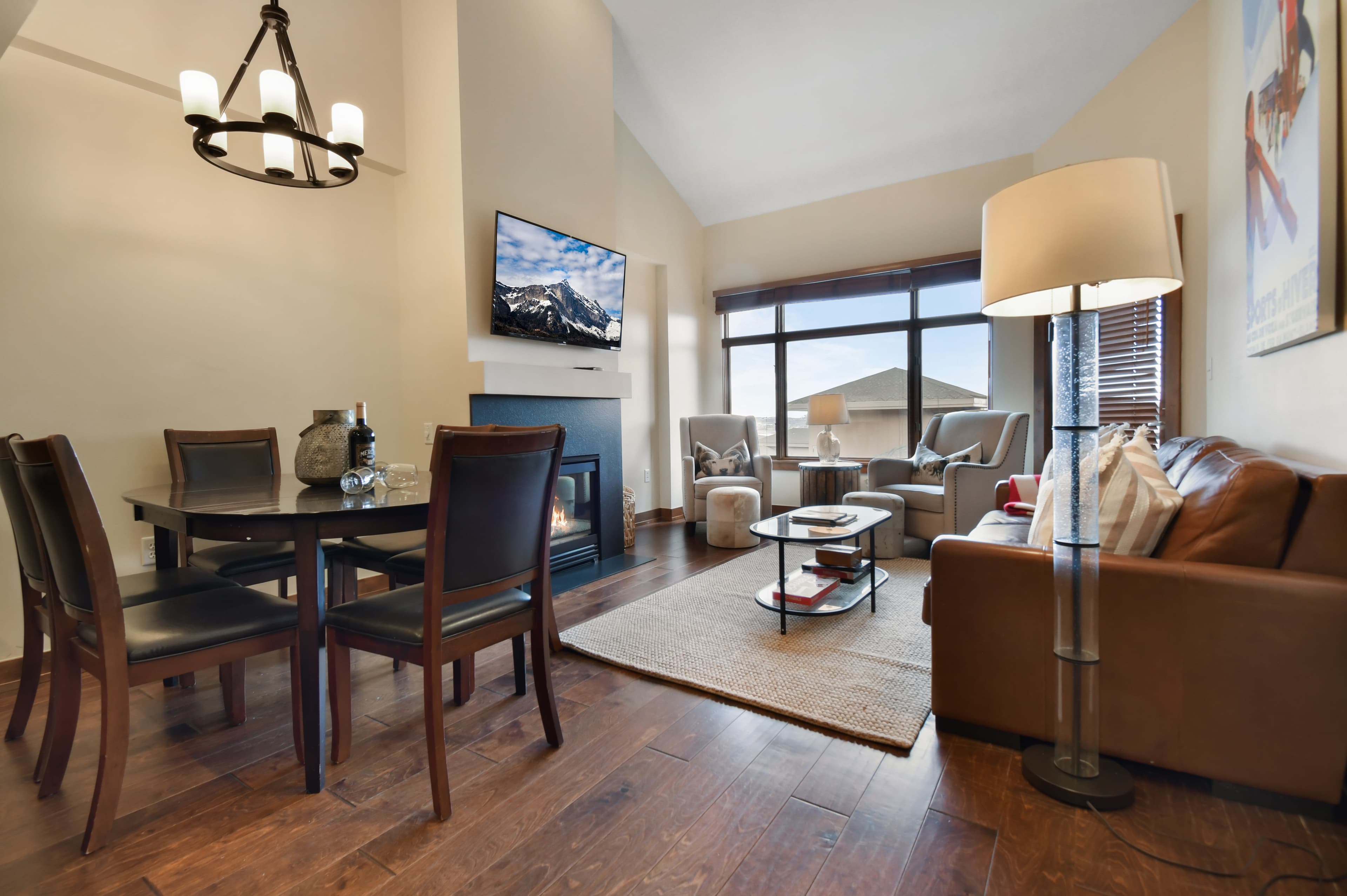 Living room and dining area