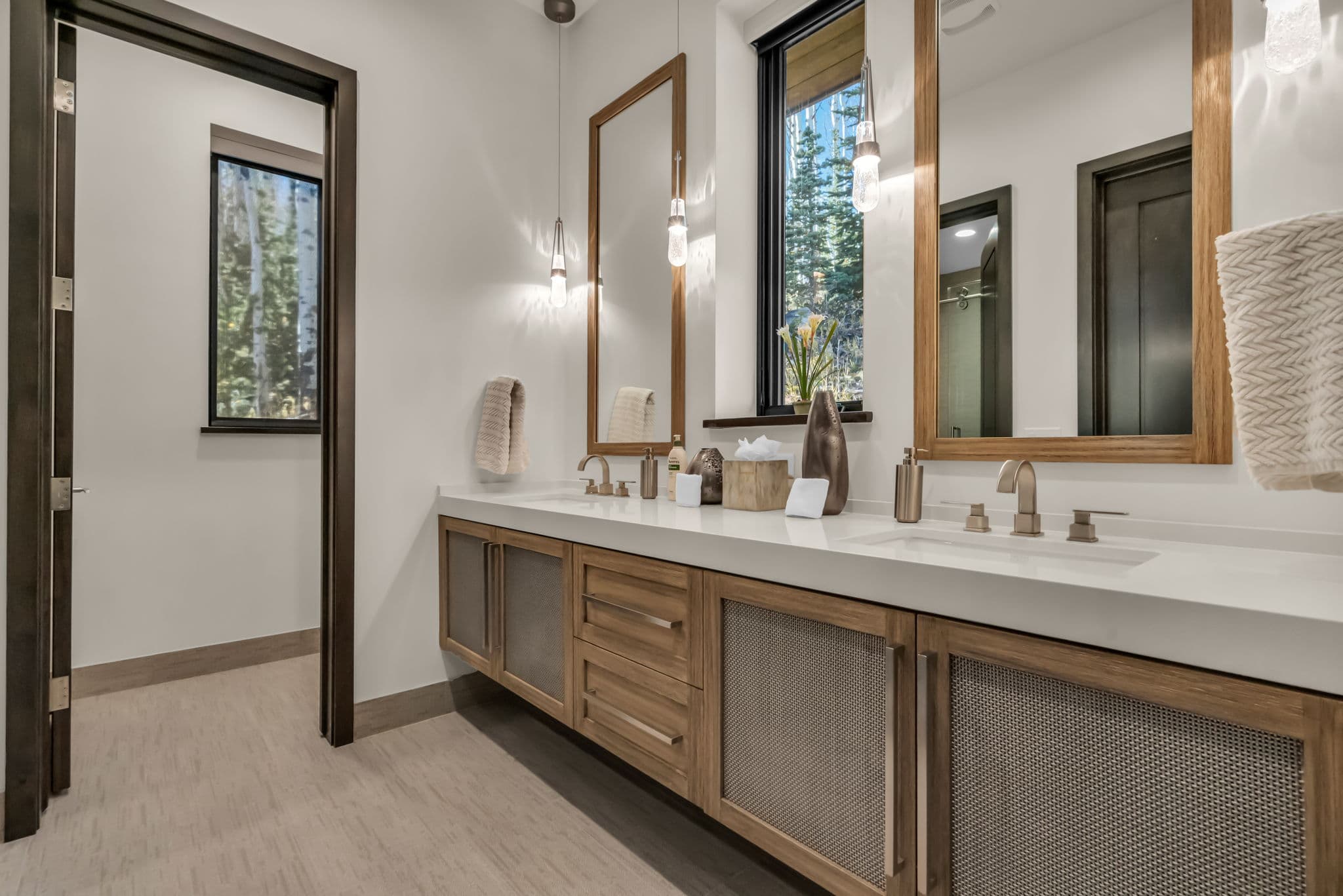 Bathroom with Double Sink Bath Vanity and Mirrors
