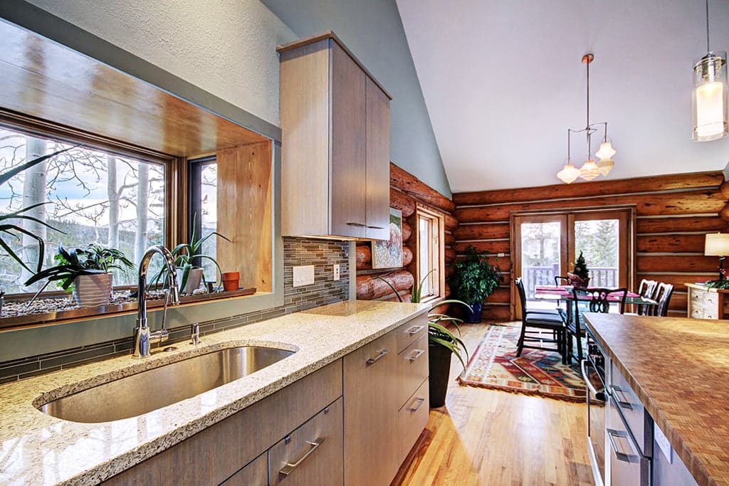 Spacious stainless kitchen sink with a beautiful view - 10 Southface -  Breckenridge Vacation Rental