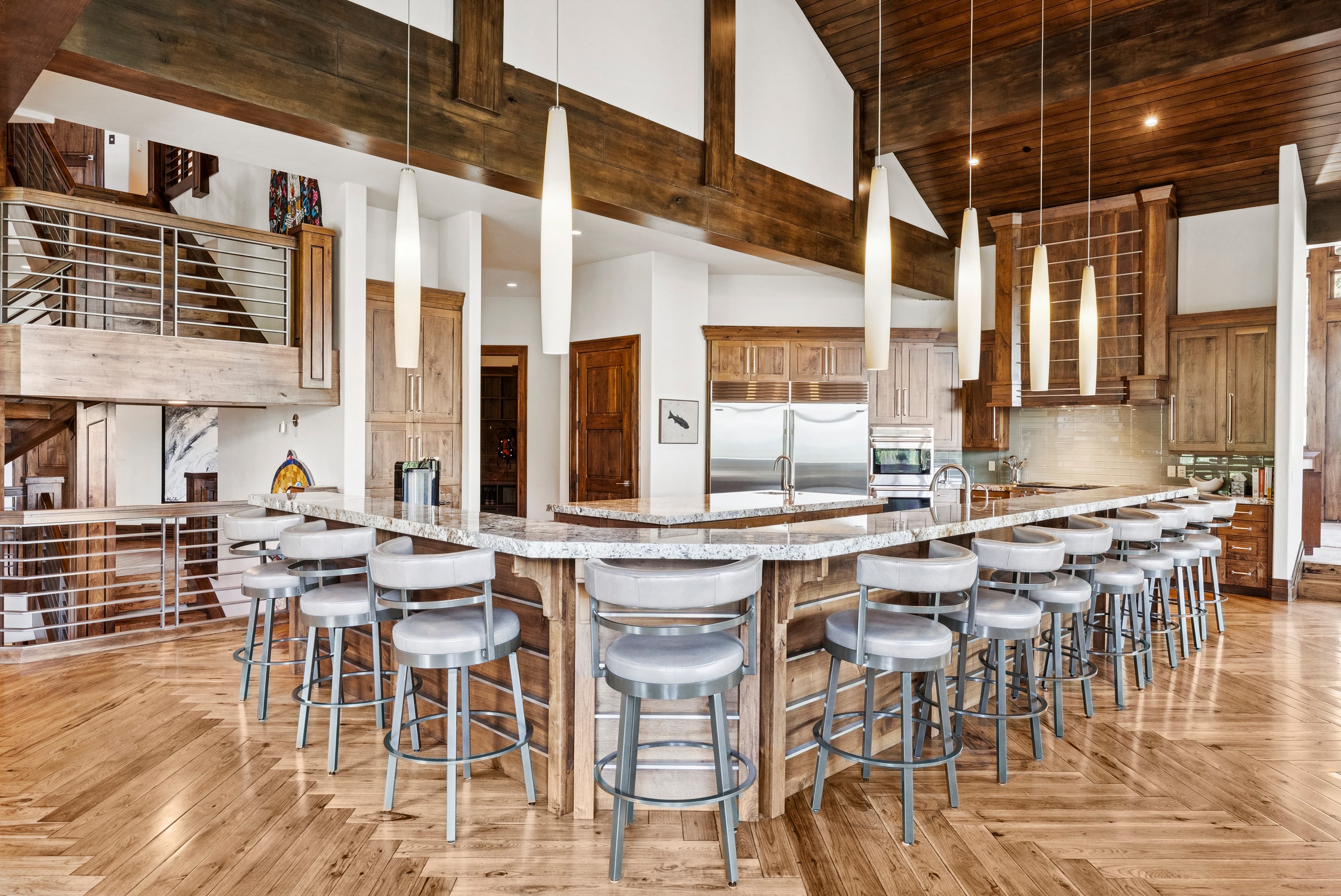 wrap around bar with seating for 12