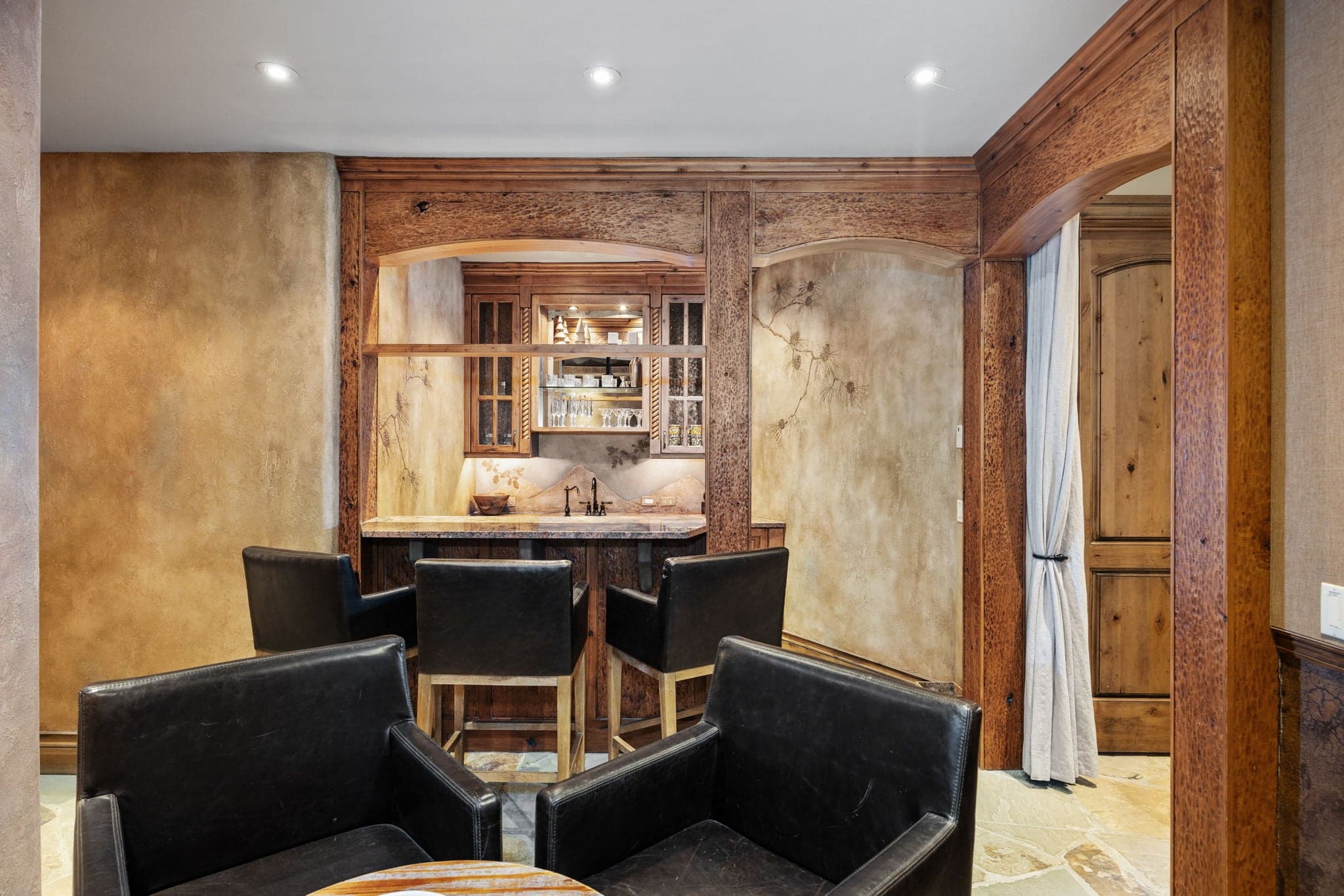 theater room with bar