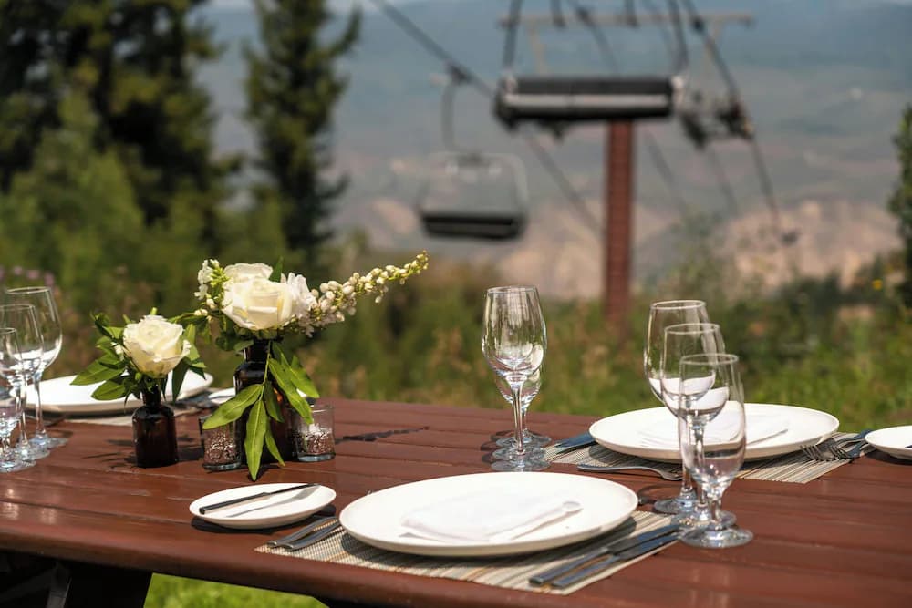 Outdoor wedding area