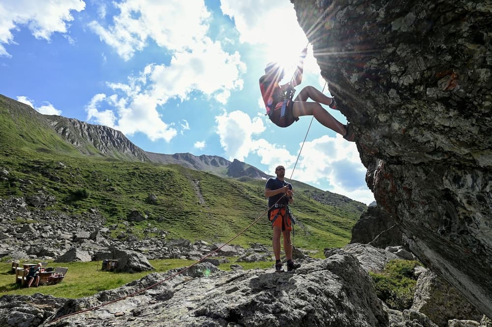 Outdoor rock climbing