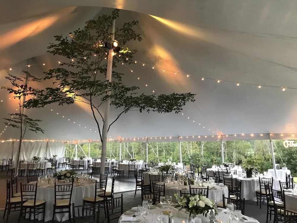 Outdoor banquet area