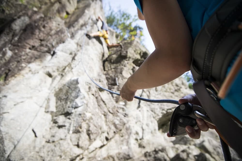 Outdoor rock climbing