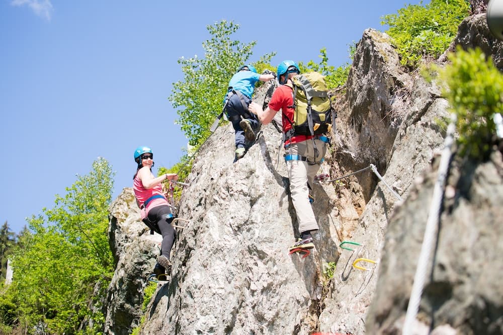 Outdoor rock climbing