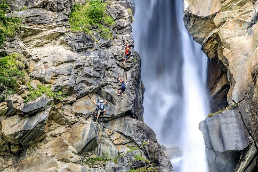 Outdoor rock climbing