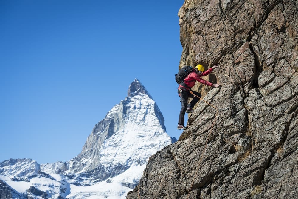 Outdoor rock climbing
