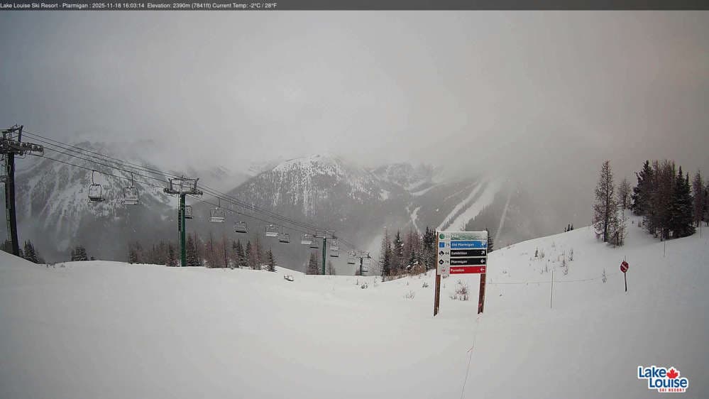 Lake Louise Mountain Top of Ptarmigan Cam