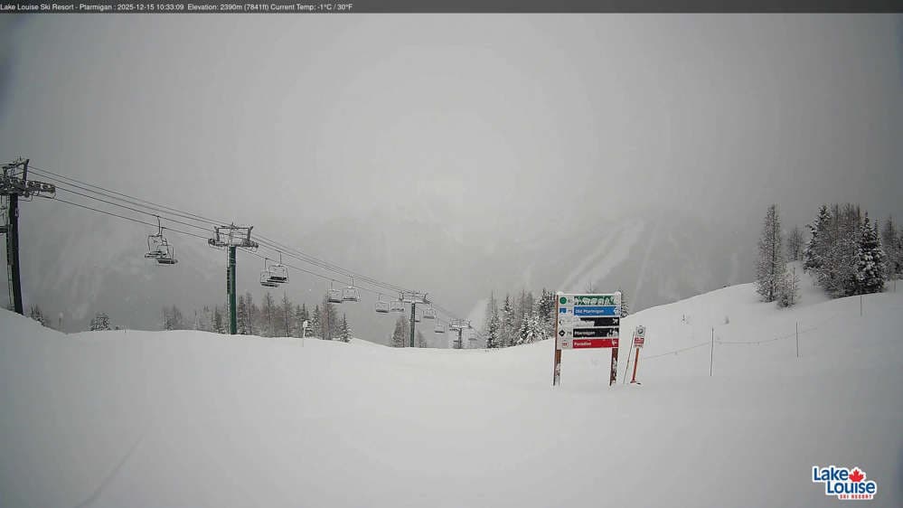 Lake Louise Mountain Top of Ptarmigan Cam