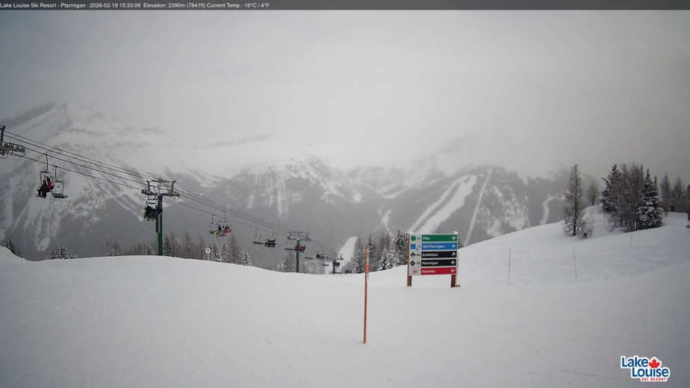 Lake Louise Mountain Top of Ptarmigan Cam