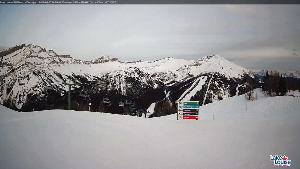 Lake Louise Mountain Top of Ptarmigan Cam