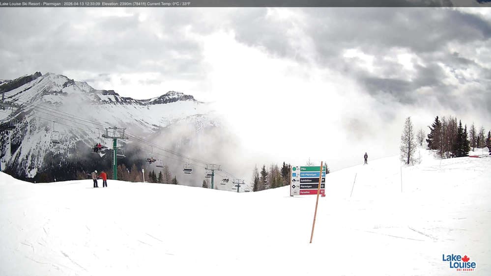 Lake Louise Mountain Top of Ptarmigan Cam