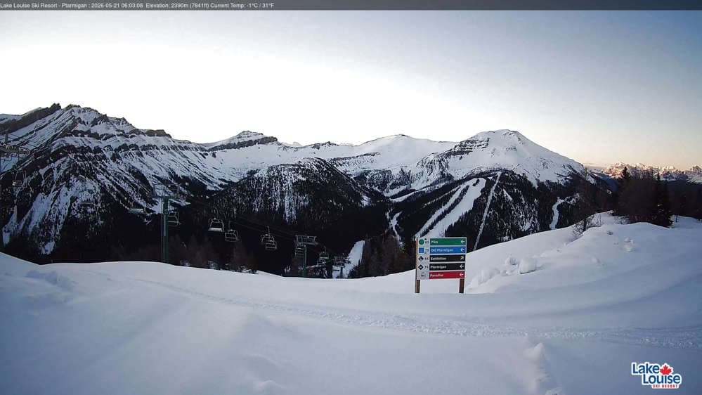 Lake Louise Mountain Top of Ptarmigan Cam