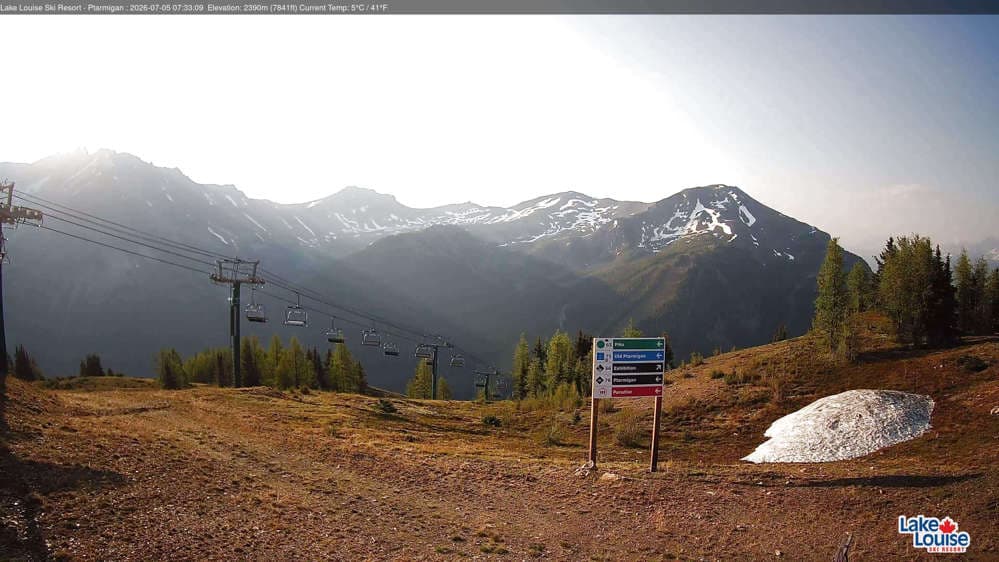 Lake Louise Mountain Top of Ptarmigan Cam