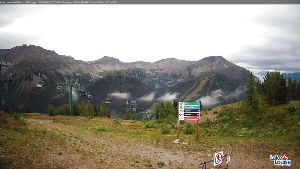 Lake Louise Mountain Top of Ptarmigan Cam