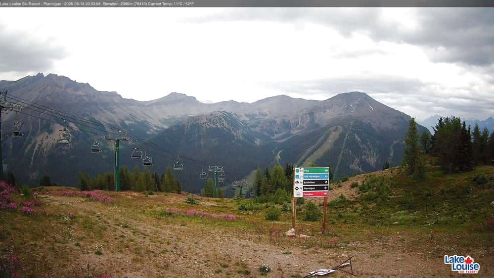 Lake Louise Mountain Top of Ptarmigan Cam