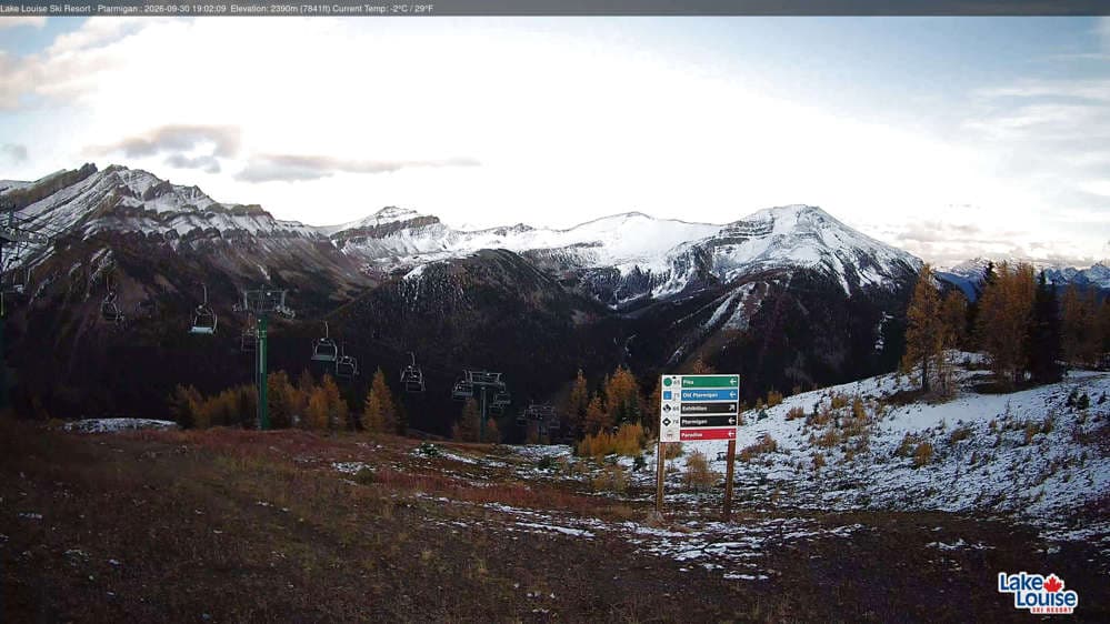 Lake Louise Mountain Top of Ptarmigan Cam